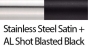 119 Stainless Steel Satin_AL Shot Blasted Black